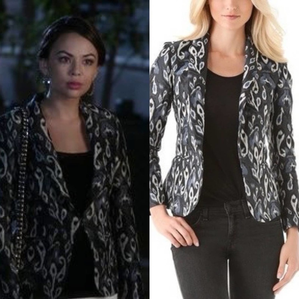 RAG & BONE Ikat blue silver Pretty Little Liars peacock blazer jacket - Picture 1 of 12